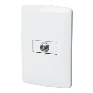 46466 / PA-TV-IB Volteck Placa armada con conexión para TV, blanco, línea Italiana