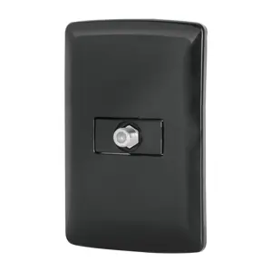 47602 / PA-TV-IN Volteck Placa armada con conexión para TV, negro, línea Italiana