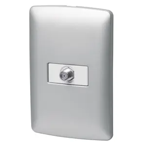 46485 / PA-TV-IP Volteck Placa armada con conexión para TV, plata, línea Italiana