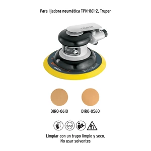 Truper Pad para lijadora neumática TPN-861, fijación hook and loop