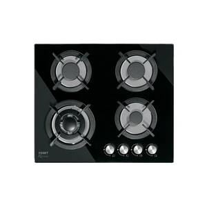 Foset Parrilla gas empotrable 60cm, 4 quem, vidrio negro, Riviera