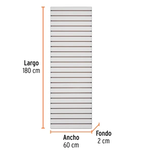 Panel ranurado 60 x 180 cm, Truper