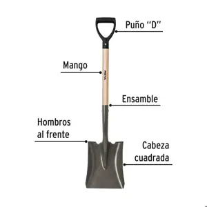 Pala cuadrada, puño 