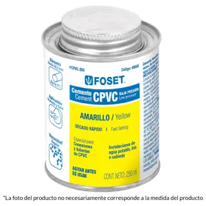 Cemento amarillo p/CPVC en bote de 145 ml,baja presión,Foset
