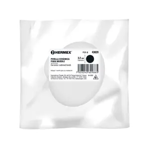 43820 / PER-B Perilla cerámica blanca, Hermex