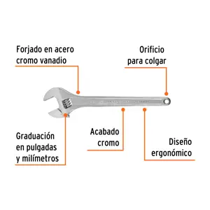 Llave ajustable (perico) 15