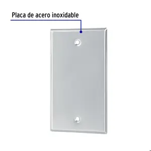 Volteck Placa de Acero Inoxidable ciega, Línea Standard