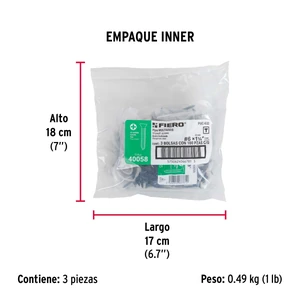 Bolsa con 100 pijas #6 x 1-1/4