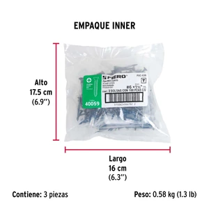Bolsa con 100 pijas #6 x 1-1/2