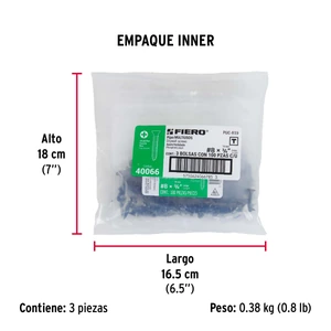 Bolsa con 100 pijas #8 x 3/4