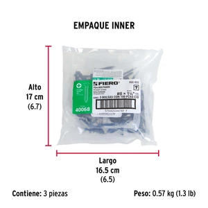 Bolsa con 100 pijas #8 x 1-1/4