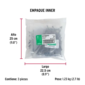 Bolsa con 100 pijas #8 x 3