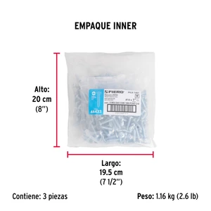 Bolsa con 100 pijas para lámina, #14 x 1