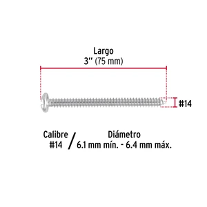 Bolsa con 100 pijas para lámina, #14 x 3