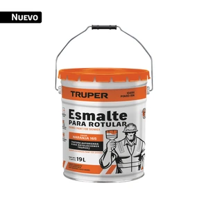 104191 / PINRO-19N Pintura esmalte para rotular, naranja, cubeta 19 L, TRUPER