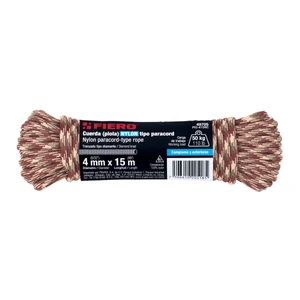 Piola de nylon paracord de 4mm x 15m camo, madeja, FIERO