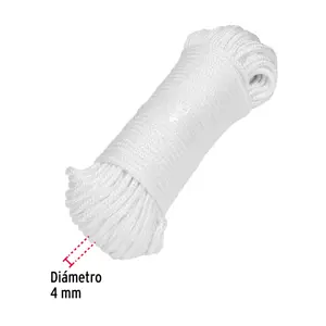 Piola de poliéster diamante de 4mmx30m blanca, madeja, FIERO