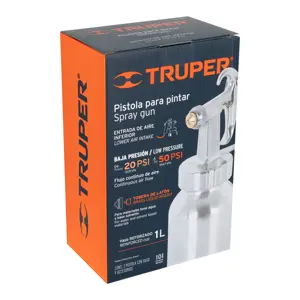 14037 / PIPI-200 Pistola p/pintar baja presión, pulida, entrada inf, Truper