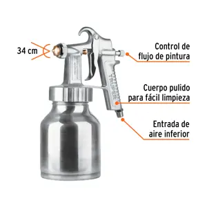 14037 / PIPI-200 Pistola p/pintar baja presión, pulida, entrada inf, Truper
