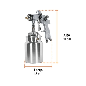 Pistola p/pintar succión HVLP vaso aluminio, 1.4 mm, Expert
