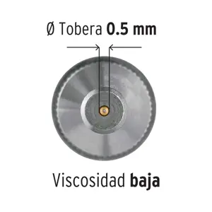 11098 / PIPI-400 Pistola compacta p/retoque LVMP vaso alum, 0.5 mm, Truper