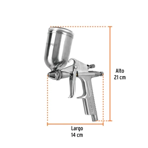 Pistola compacta p/retoque LVMP vaso alum, 0.5 mm, Truper