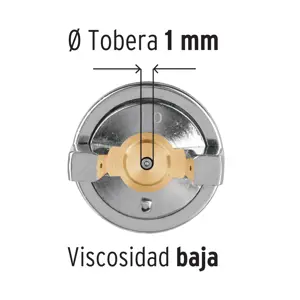 11097 / PIPI-410 Pistola p/retoque gravedad HVLP vaso plástico, 1 mm, Truper