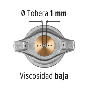 Pistola p/pintar gravedad LVMP vaso aluminio, 1 mm, Truper