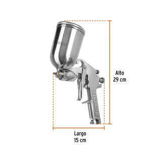 Pistola p/pintar gravedad LVMP vaso aluminio, 1 mm, Truper