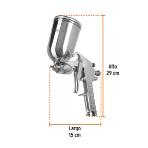 Pistola p/pintar gravedad LVMP vaso aluminio, 2 mm, Truper