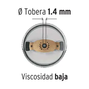 12128 / PIPI-440 Pistola p/pintar gravedad HVLP vaso plástico, 1.4 mm, Truper