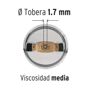 12129 / PIPI-441 Pistola p/pintar gravedad HVLP vaso plástico, 1.7 mm, Truper