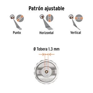 Pistola p/pintar Híbrida vaso plástico,1.3mm, TRUPER