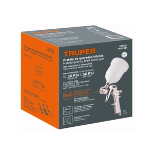 Pistola p/pintar Híbrida vaso plástico,1.3mm, TRUPER