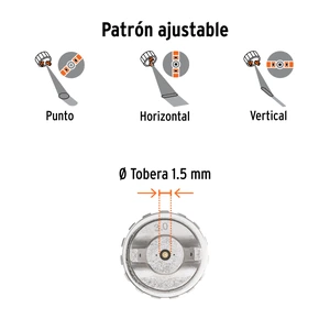 Pistola p/pintar híbrida vaso plástico,1.5mm, TRUPER