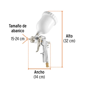 Pistola p/pintar híbrida vaso plástico,1.5mm, TRUPER