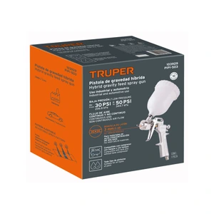 Pistola p/pintar Híbrida vaso plástico,3.0mm, TRUPER