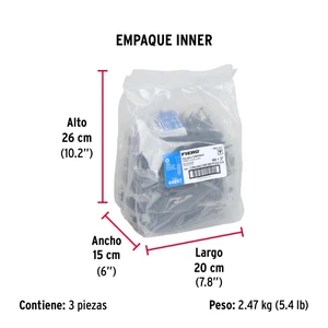 Fiero Bolsa con 200 pijas #8 x 3