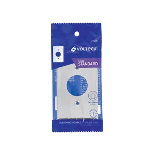 Volteck Placa de Acero Inoxidable para contacto sencillo, Standard