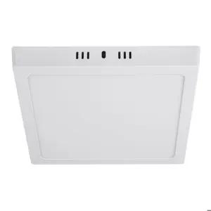 47444 / PLA-212L Volteck Luminario LED tipo plafón 18 W, cuadrado, luz de día, blanco