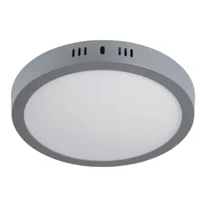 Volteck Luminario LED tipo plafón 18 W, redondo, luz de día, gris