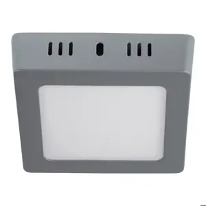 47446 / PLA-218L Volteck Luminario LED tipo plafón 6 W, cuadrado, luz de día, gris