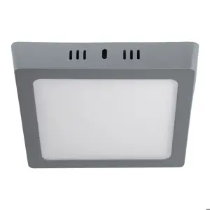 47447 / PLA-219L Volteck Luminario LED tipo plafón 12 W, cuadrado, luz de día, gris