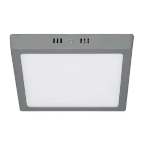 Volteck Luminario LED tipo plafón 18 W, cuadrado, luz de día, gris