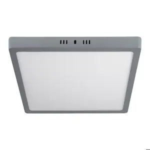 47449 / PLA-221L Volteck Luminario LED tipo plafón 24 W, cuadrado, luz de día, gris