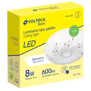43172 / PLA-401L Luminario LED 8 W plafón decorativo espiral luz día, Volteck