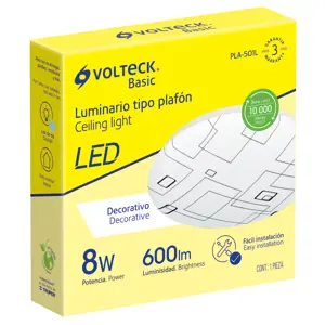 Luminario LED 8 W plafón decorativo cuadros luz día, Volteck