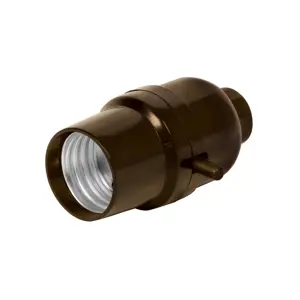 46501 / POBA-11 Portalámpara de baquelita, con interruptor de barra, Volteck