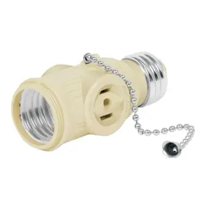 46515 / POBA-17 Portalámpara de baquelita, con interruptor de cadena,Volteck