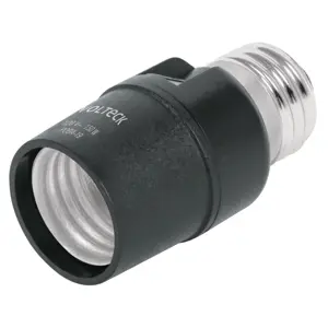 46516 / POBA-19 Portalámpara de PVC, con sensor de luz, Volteck
